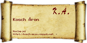 Kosch Áron névjegykártya